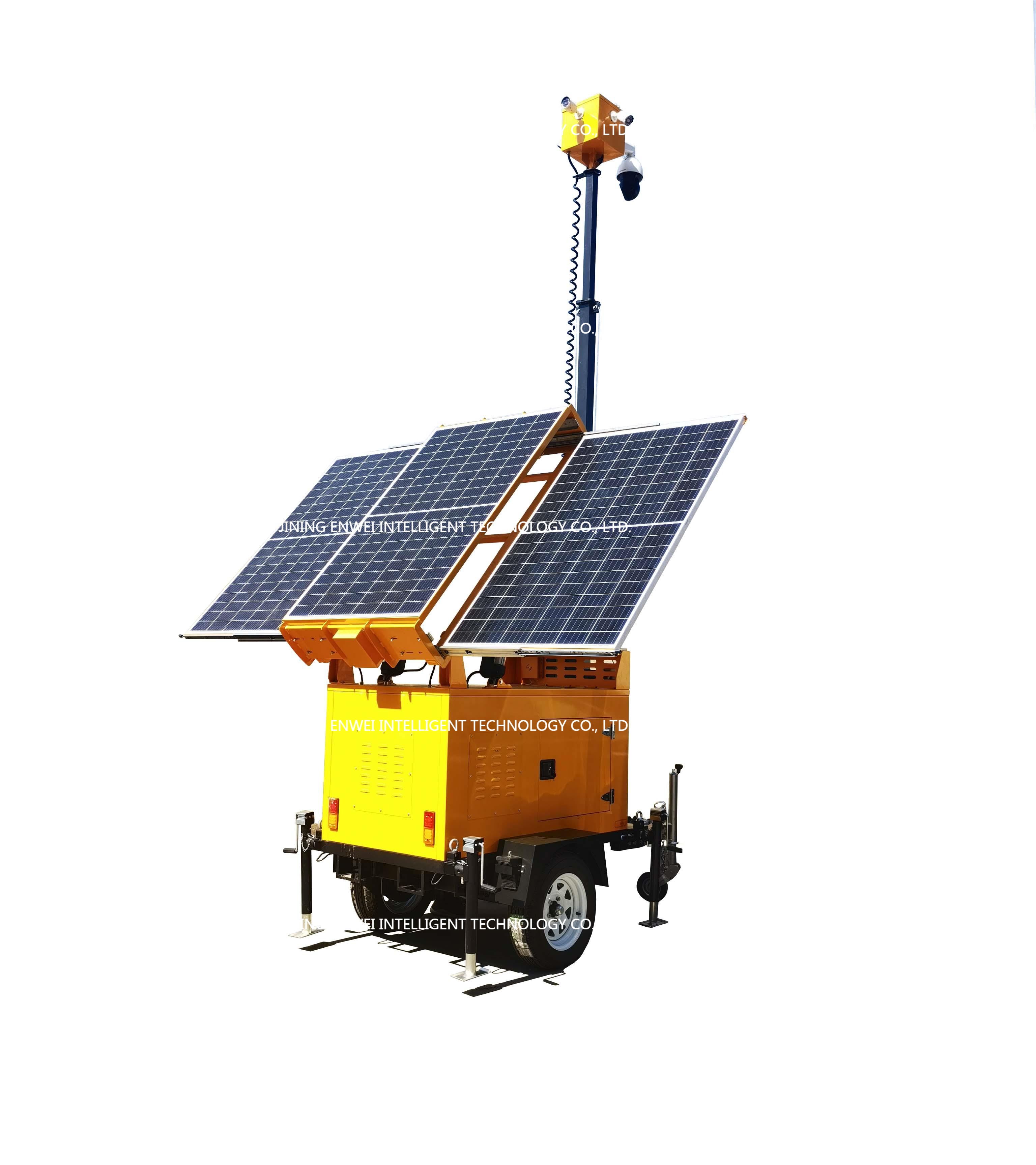 新能太阳能移动监控摄像头安全拖车
