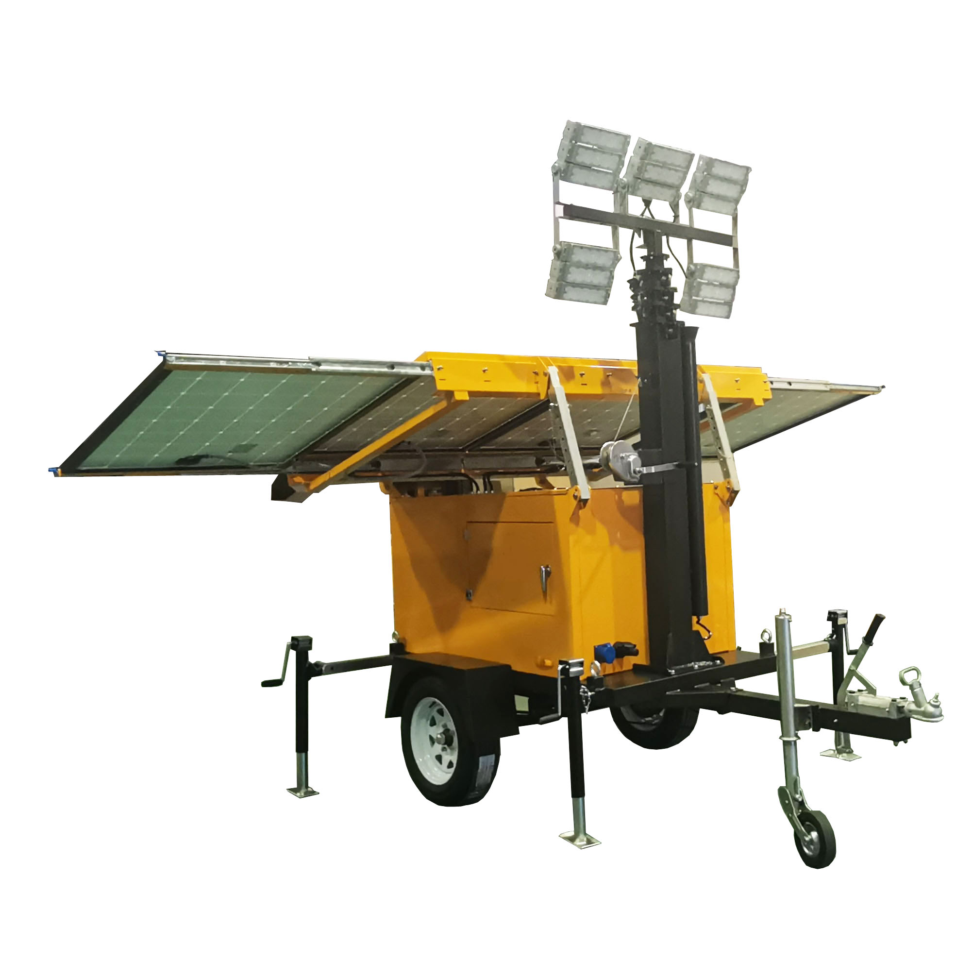 8m手动LED轻拖车安装太阳能灯塔